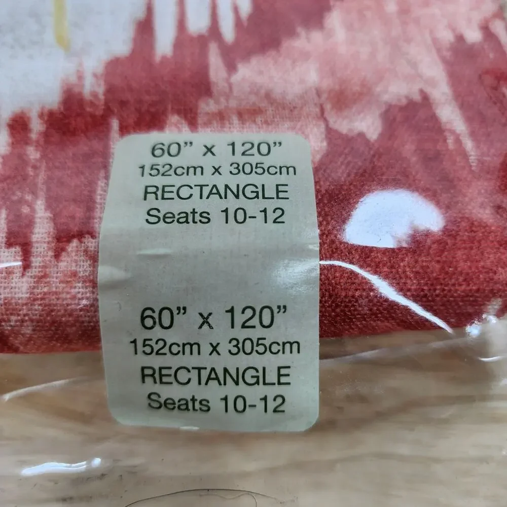 Bardwil Linens Brussels Ikat Print Tablecloth 60x120 Rectangle Fall Orange Seats